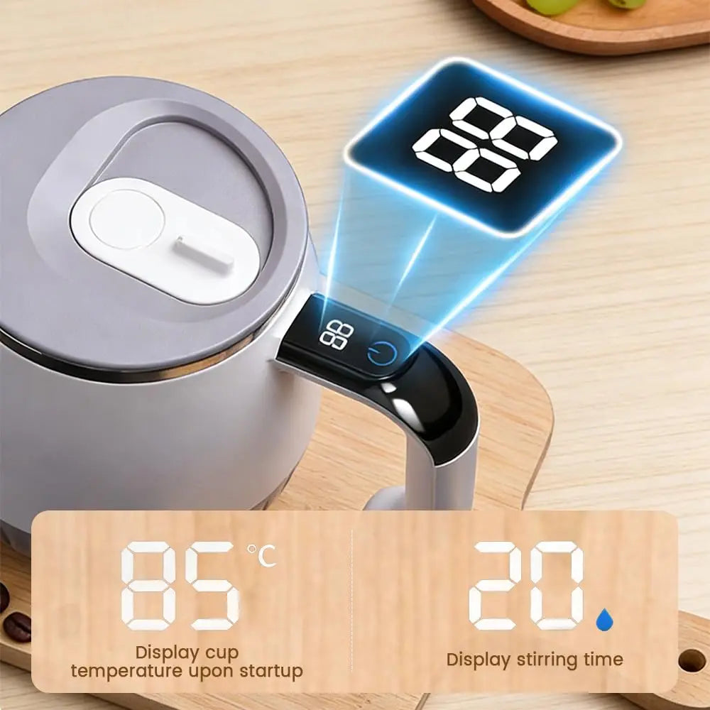 Automatic Digital Display Stirring Mug with Temperature 6500 RPM Self Stirring Rechargeable Coffee Milk Protein Shake Mixing Cup