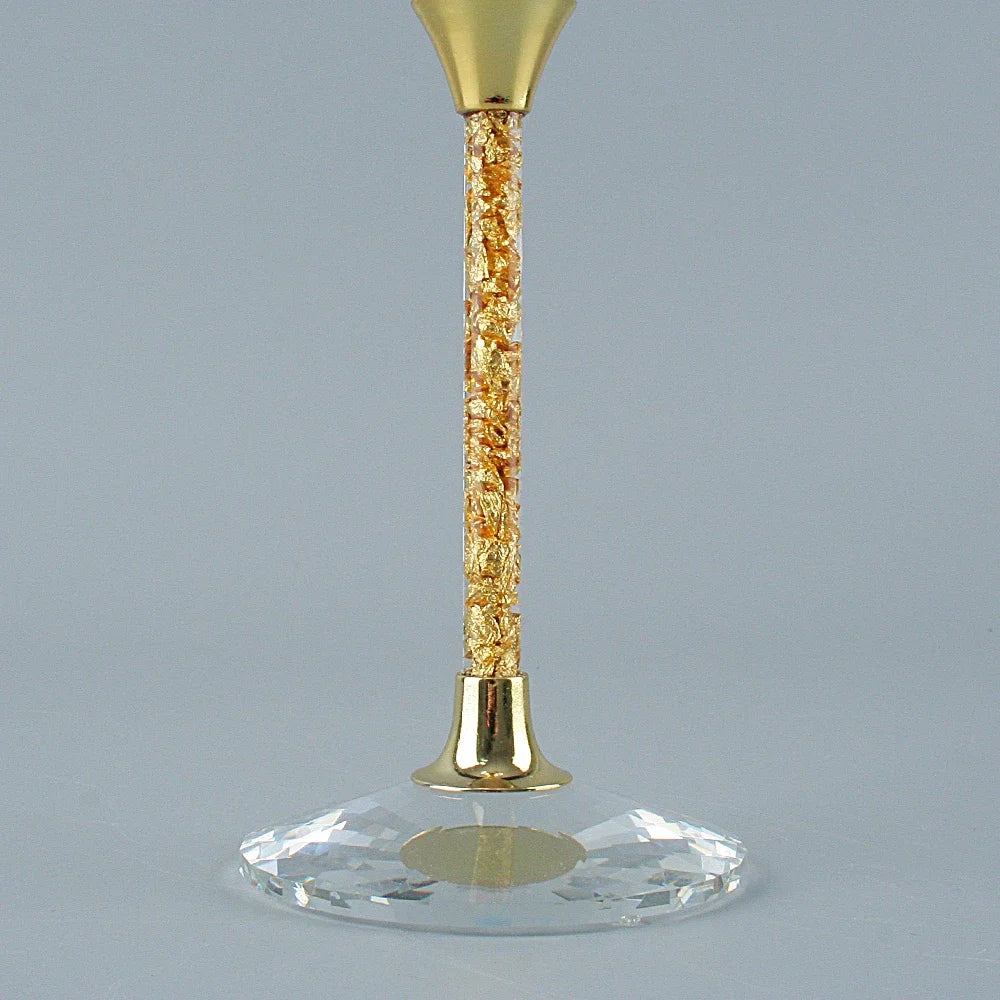2PCS/Set Oh Trend Creative Crystal Champagne Glass, Ceremony Central Table Decoration, Wedding Gold Foil Stand Champagne Goblet