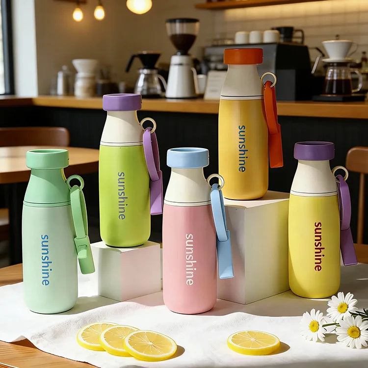 New Large-capacity Stainless Steel Insulated Cup Multi-portable Straw Cup Gift Milk Bottle Bama Creative Water Cup