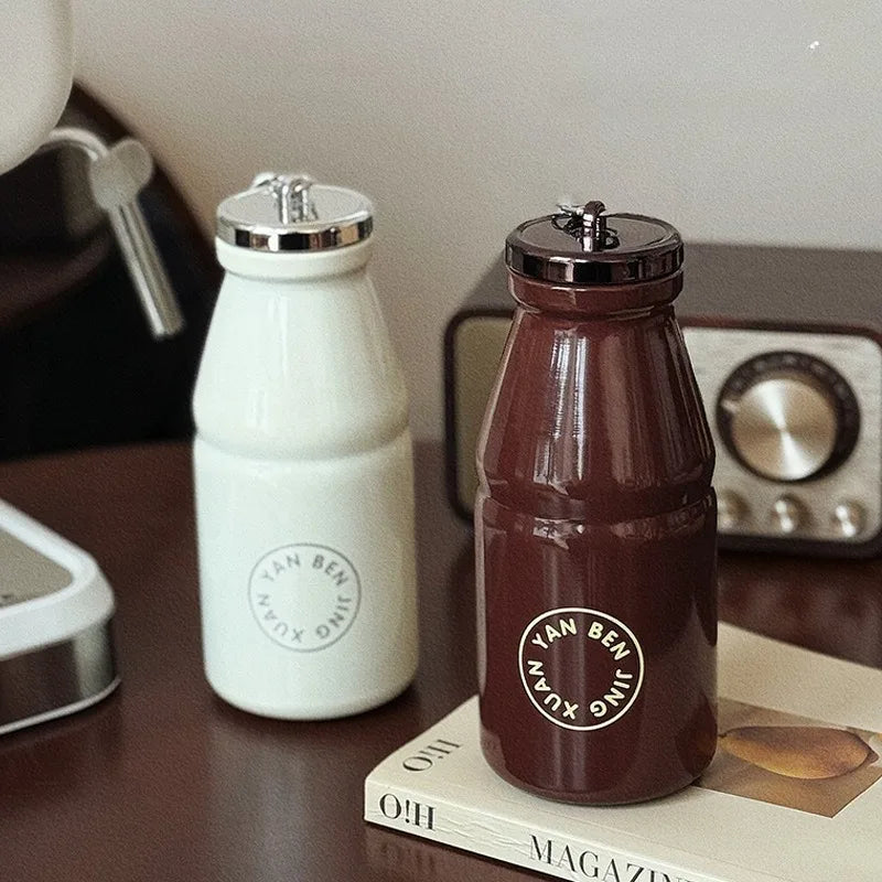 380ML Cute Mini Insulated Water Bottle, 316 Stainless Steel Insulated Coffee Tumbler, Vacuum Flask for Coffee, Fashion Thermos